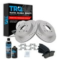 thumbnail image 1 of TRQ Rear Ceramic Brake Pad & 2s Performance Rotor Kit w/Fluids for Mazda CX-7 BKA21404, 1 of 6