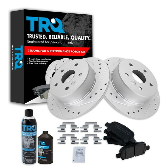 TRQ Rear Ceramic Brake Pad Kit Performance Rotor Kit for 00-04 Toyota BKA21391 Fits select: 2000-2004 TOYOTA AVALON