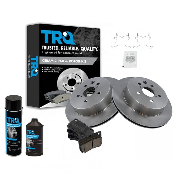 TRQ Rear Ceramic Brake Pad & Rotor Discs Kit w/Chemicals for Lexus GS IS Series BKA16841