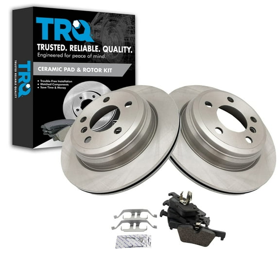 TRQ Rear Ceramic Brake Pad & Rotor Kit Fits Select BMW 328 428 430 Gran Coupe xDrive