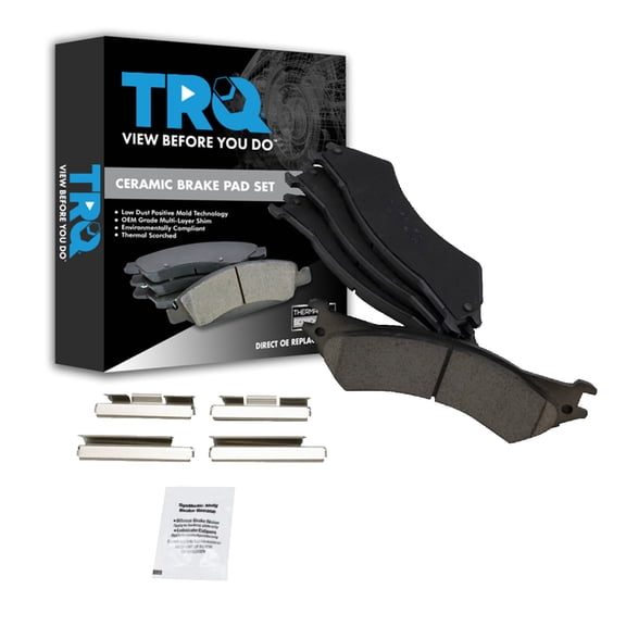 TRQ Rear Brake Pads Ceramic Fits 2003-2007 Ford E-250 1999-2002 Econoline 2003-2005 E-350 Club Wagon 1999-2007 Super Duty