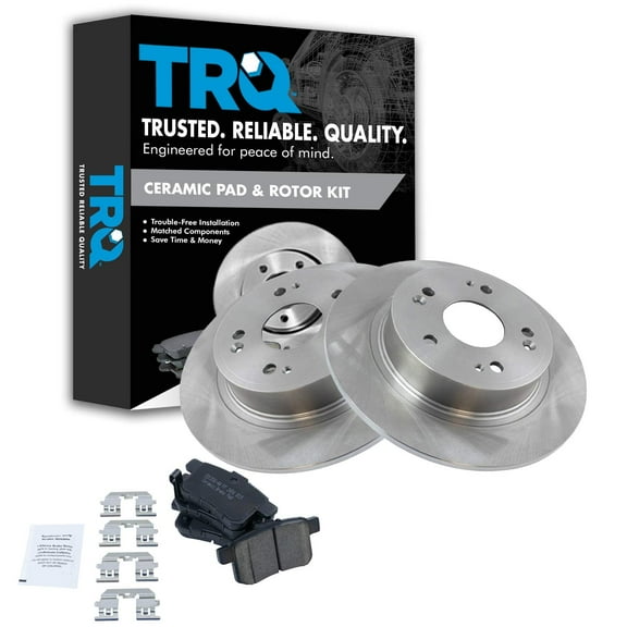 TRQ Rear Ceramic Disc Brake Pad & Rotors Kit Set Fits Select Honda Accord Acura TSX