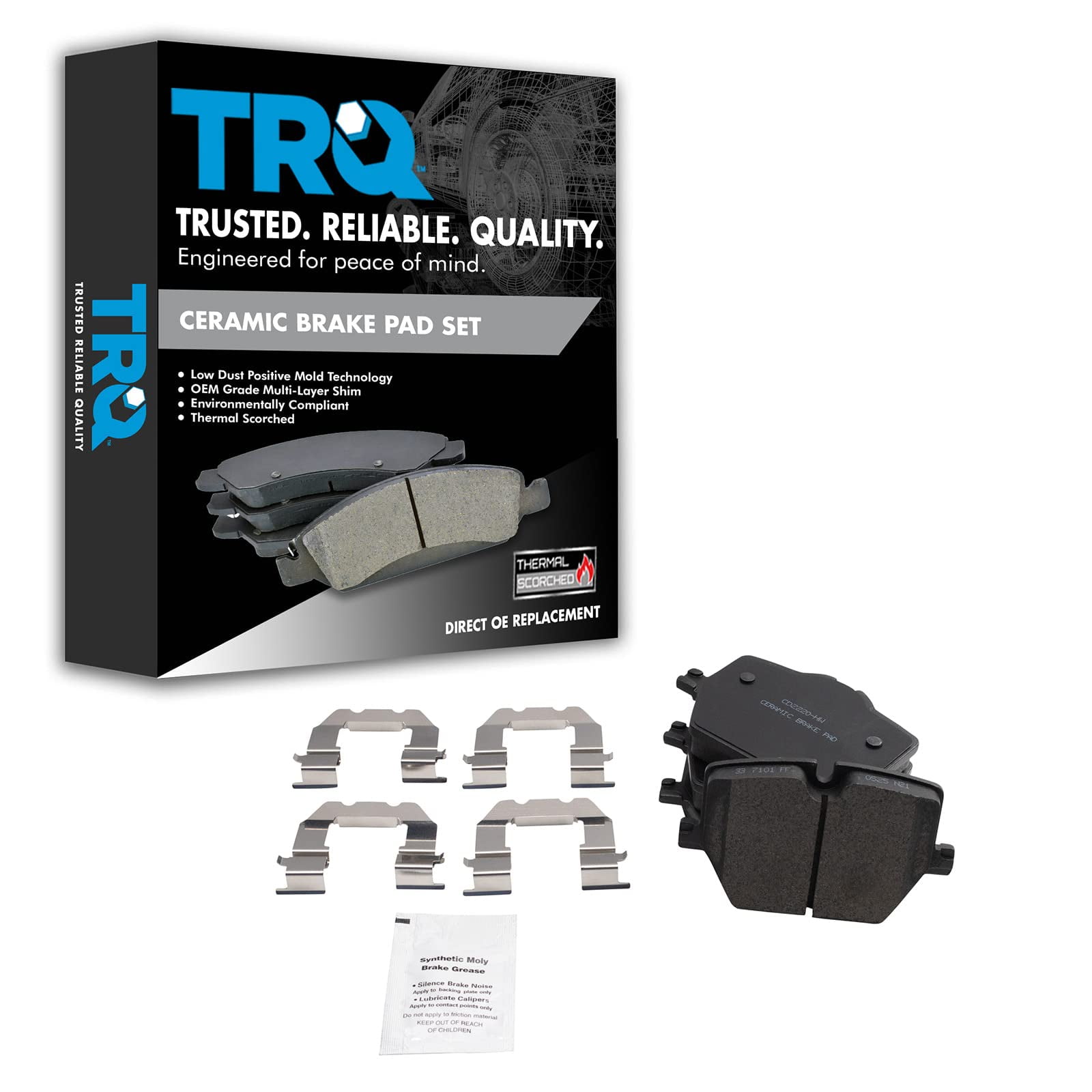 TRQ Rear Ceramic Disc Brake Pad Set for BMW 330i M340i Z4 Toyota GR ...