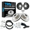 thumbnail image 1 of TRQ Rear Ceramic Pad Coated Rotor Parking Shoe & Backing Plates Kit Fits Select GM, 1 of 6