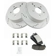 thumbnail image 1 of TRQ Rear Ceramic Pads & Drilled Slotted Coated Rotor Kit Fits Select GM Truck SUV New, 1 of 5