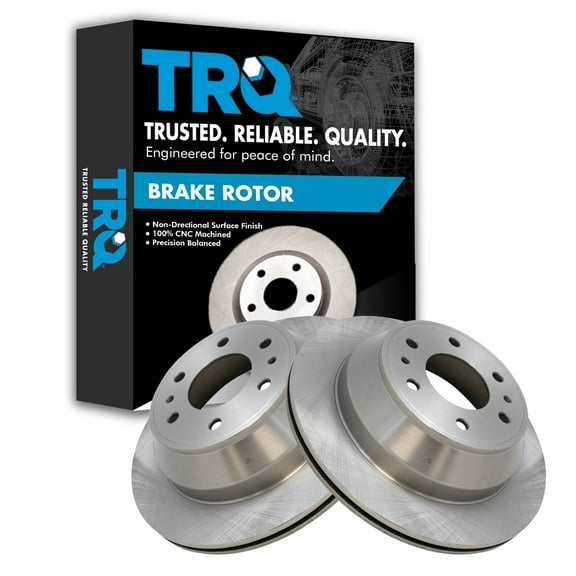 TRQ Rear Disc Brake Rotor Pair Set for 9-7X / Ascender / Bravada / Envoy / Envoy XL / Envoy XUV / Rainier / SSR / Trailblazer / Trailblazer EXT