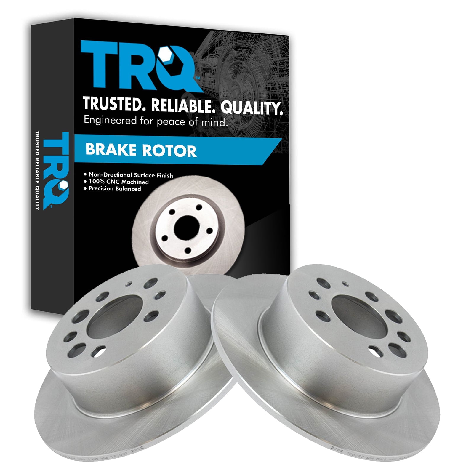 TRQ Rear Disc Brake Rotor Pair Set for Volvo 164 / 240 / 242 / 244 ...