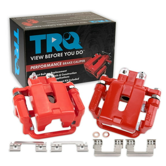 TRQ Rear Performance Brake Caliper Set Red Compatible with 2005-2016 Chrysler 300 2009-2016 Dodge Challenger 2007-2016 Charger 2005-2008 Magnum