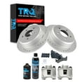thumbnail image 1 of TRQ Rear Performance Brake Pad & Rotor Kit Brake Caliper Brake Chemical Kit Brake Pads Brake Rotors Set Semi-Metallic Premium G-Coated Fits 1995-1998 Jeep Grand Cherokee, 1 of 5
