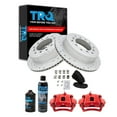 thumbnail image 1 of TRQ Rear Performance Brake Pad & Rotor Kit Brake Caliper Brake Chemical Kit Brake Pads Brake Rotors Set Semi-Metallic Premium G-Coated Fits 2010-2014 Toyota FJ Cruiser, 1 of 5