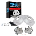 thumbnail image 1 of TRQ Rear Performance Brake Pad & Rotor Kit Brake Caliper Brake Pads Brake Rotors Set Ceramic Solid Premium G-Coated Fits Select 2006-2011 Buick Lucerne Cadillac DTS, 1 of 8