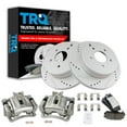 thumbnail image 1 of TRQ Rear Performance Brake Pad & Rotor Kit Brake Caliper Brake Pads Brake Rotors Set Ceramic Vented Premium G-Coated Fits Select 2007-2009 Chevrolet Equinox Pontiac Torrent 2008-2010 Saturn Vue, 1 of 6
