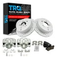 thumbnail image 1 of TRQ Rear Performance Brake Pad & Rotor Kit Brake Caliper Brake Pads Brake Rotors Set Semi-Metallic Solid Premium G-Coated Fits Select 2009 Hyundai Tucson 2005-2010 Kia Sportage, 1 of 8