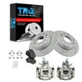 thumbnail image 1 of TRQ Rear Performance Brake Pad & Rotor Kit Brake Caliper Brake Pads Brake Rotors Set Semi-Metallic Solid Premium G-Coated Fits Select 2010 Audi A3 A3 Quattro, 1 of 8