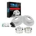 thumbnail image 1 of TRQ Rear Performance Brake Pad & Rotor Kit Brake Caliper Brake Pads Brake Rotors Set Semi-Metallic Solid Premium G-Coated Fits Select 2012-2017 Hyundai Azera 2011-2015 Kia Optima, 1 of 8