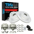 thumbnail image 1 of TRQ Rear Performance Brake Pad & Rotor Kit Brake Caliper Brake Pads Brake Rotors Set Semi-Metallic Vented Premium G-Coated Fits Select 2005 INFINITI G35, 1 of 8