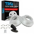 thumbnail image 1 of TRQ Rear Performance Brake Pad & Rotor Kit Brake Pads Brake Rotors Set Ceramic Premium G-Coated Fits Select 2000-2005 Ford Excursion 1999-2004 F-250 Super Duty F-350 Super Duty, 1 of 5
