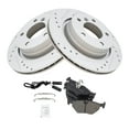 thumbnail image 1 of TRQ Rear Performance Brake Pad & Rotor Kit Brake Pads Brake Rotors Set Ceramic Premium G-Coated Fits Select 2000 BMW 323Ci 323i 2001-2006 325Ci 2001-2005 325i 328Ci, 1 of 5