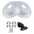 thumbnail image 1 of TRQ Rear Performance Brake Pad & Rotor Kit Brake Pads Brake Rotors Set Ceramic Premium G-Coated Fits Select 2001-2006 Acura MDX 2003-2008 Honda Pilot, 1 of 6