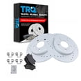 thumbnail image 1 of TRQ Rear Performance Brake Pad & Rotor Kit Brake Pads Brake Rotors Set Ceramic Premium G-Coated Fits Select 2006-2009 Audi A4 A4 Quattro, 1 of 6