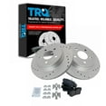 thumbnail image 1 of TRQ Rear Performance Brake Pad & Rotor Kit Brake Pads Brake Rotors Set Ceramic Vented Premium G-Coated Fits Select 1994-2004 Ford Mustang, 1 of 4