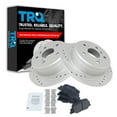 thumbnail image 1 of TRQ Rear Performance Brake Pad & Rotor Kit Brake Pads Brake Rotors Set Semi-Metallic Premium G-Coated Fits Select 2000-2001 Lexus ES300 Toyota Camry, 1 of 6