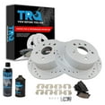 thumbnail image 1 of TRQ Rear Performance Brake Rotor Drilled Slotted & Ceramic Pad Kit w/Chemicals BKA15440 Fits select: 2012-2017 TOYOTA CAMRY, 2013-2018 TOYOTA AVALON, 1 of 6
