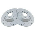 thumbnail image 1 of TRQ Rear Performance Brake Rotor Drilled Slotted Pair Set for A3 / A3 Quattro / CC / Eos / GTI / Jetta / Passat / Tiguan, 1 of 5