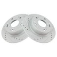 thumbnail image 1 of TRQ Rear Performance Brake Rotors Set Premium G-Coated Cross Drilled & Slotted Fits Select 2004-2008 Acura TSX 2003-2007 Honda Accord, 1 of 5