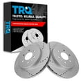 thumbnail image 1 of TRQ Rear Performance Brake Rotors Set Premium G-Coated Cross Drilled & Slotted Fits Select 2004-2009 Cadillac SRX, 1 of 6