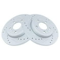 thumbnail image 1 of TRQ Rear Performance Brake Rotors Set Premium G-Coated Cross Drilled & Slotted Fits Select 2005-2009 Audi A4 A4 Quattro, 1 of 5