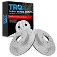 thumbnail image 1 of TRQ Rear Performance Brake Rotors Set Premium G-Coated Cross Drilled & Slotted Fits Select 2007-2015 Mazda CX-9, 1 of 6
