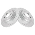 thumbnail image 1 of TRQ Rear Performance Brake Rotors Set Premium G-Coated Cross Drilled & Slotted Fits Select 2017-2020 Acura MDX, 1 of 5