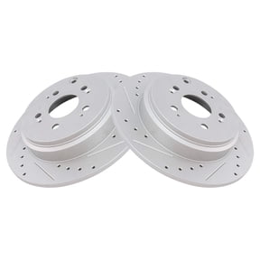 TRQ Rear Performance Brake Rotors Set Solid Premium G-Coated Cross Drilled & Slotted Fits Select 2007-2013 Acura MDX 2010-2013 ZDX 2011-2017 Honda Odyssey 2009-2015 Pilot