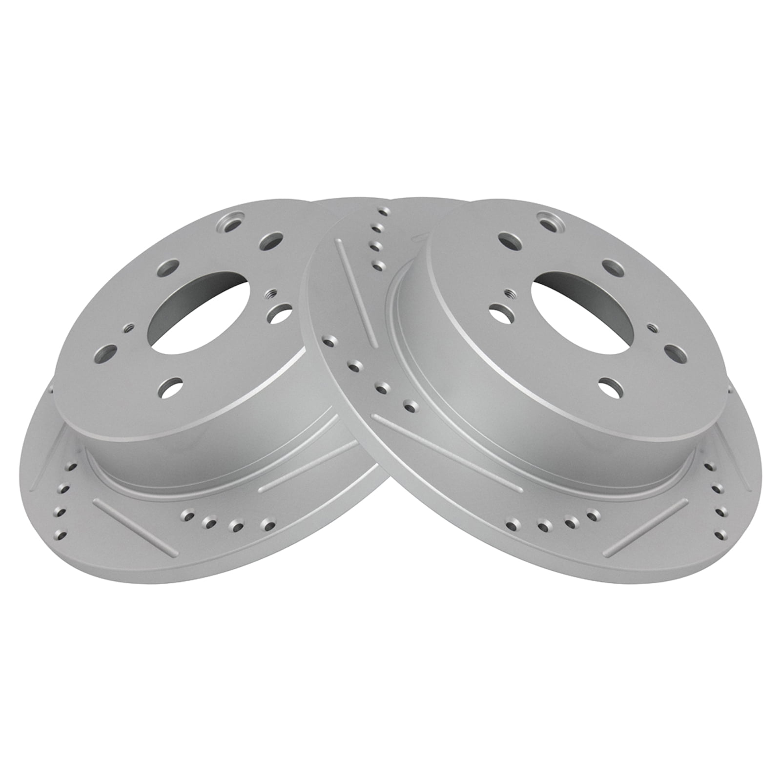 TRQ Rear Performance Brake Rotors Set Solid Premium G-Coated