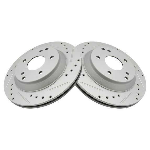 TRQ Rear Performance Brake Rotors Set Vented Premium G-Coated Fits Select 1988-1996 Chevrolet Corvette