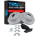 thumbnail image 1 of TRQ Rear Performance Drilled & Slotted Brake Rotor & Posi Metallic Pad Set, 1 of 5