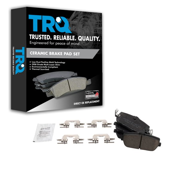 TRQ Rear Posi Ceramic Disc Brake Pad Kit Set for 124 Spider MX-5 Miata BFA15185 Fits select: 2006-2019 MAZDA MX-5 MIATA, 2017-2020 FIAT 124 SPIDER