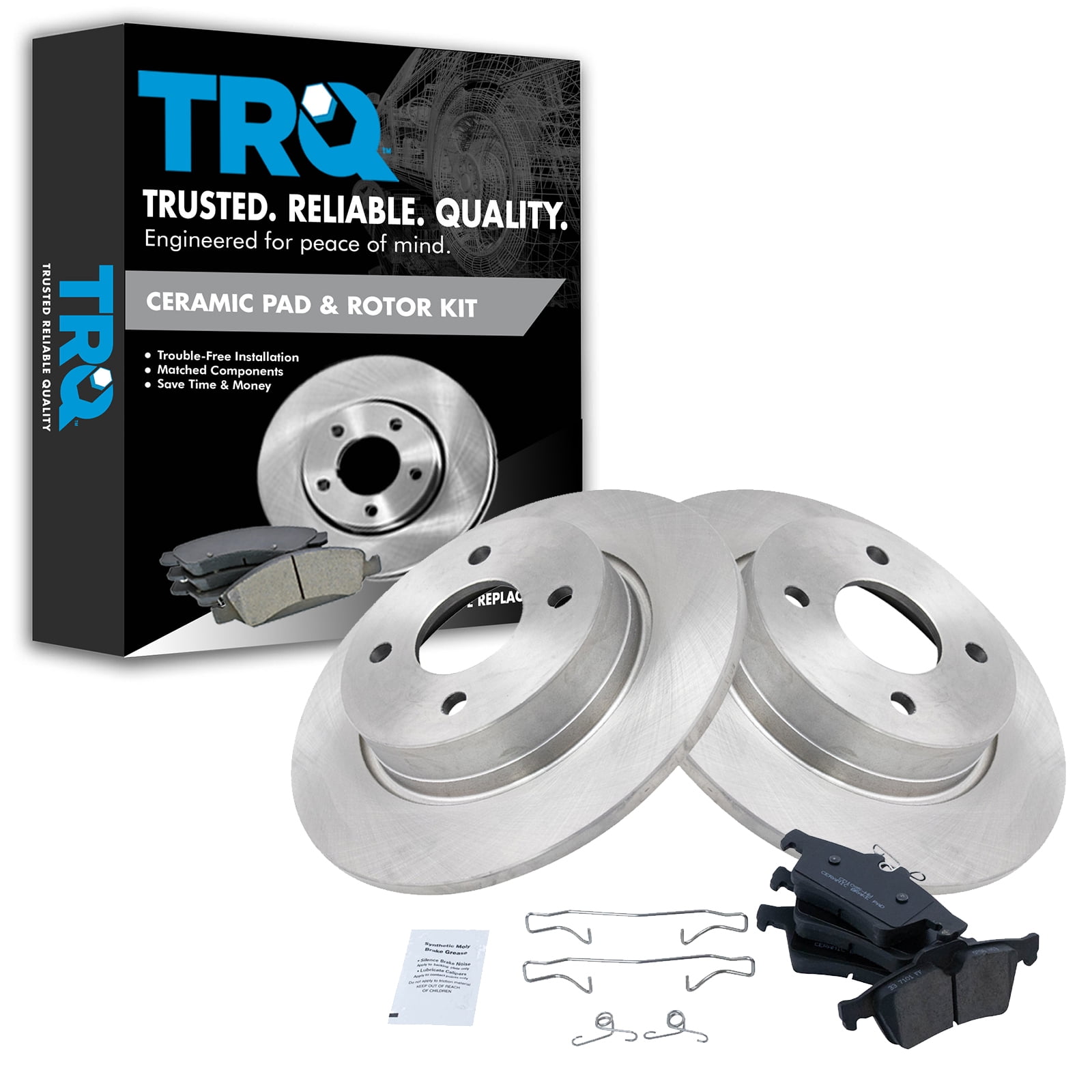 AM Autoparts Rear Ceramic Disc Brake Pads & Rotor Kit For Ford Expedition & Lincoln Navigator (2007-2017)