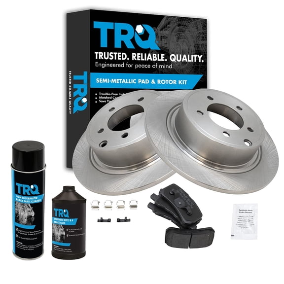 TRQ Rear Posi Metallic Brake Pad & Rotor w/Chemicals BKA16238