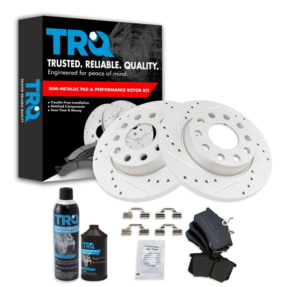 TRQ Rear Premium Metallic Brake Pad & Performance Rotor Kit for A4 FWD Quattro BKA21417