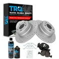 thumbnail image 1 of TRQ Rear Premium Posi Ceramic Brake Pad & Performance Rotor Kit w/Chemicals BKA21564 Fits select: 2000-2006 BMW X5, 1 of 6