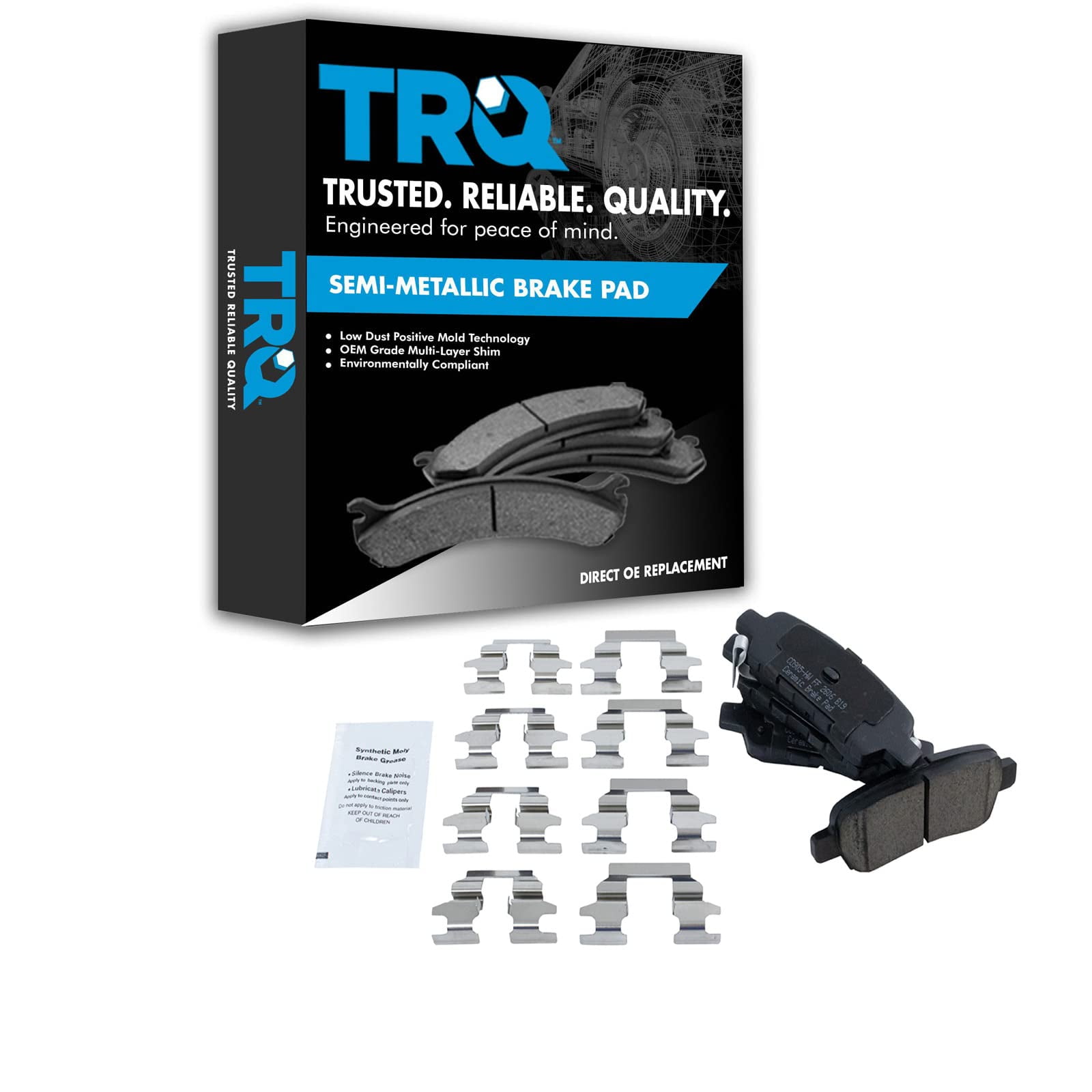 TRQ Rear Premium Posi Ceramic Brake Pad Set Kit for Altima