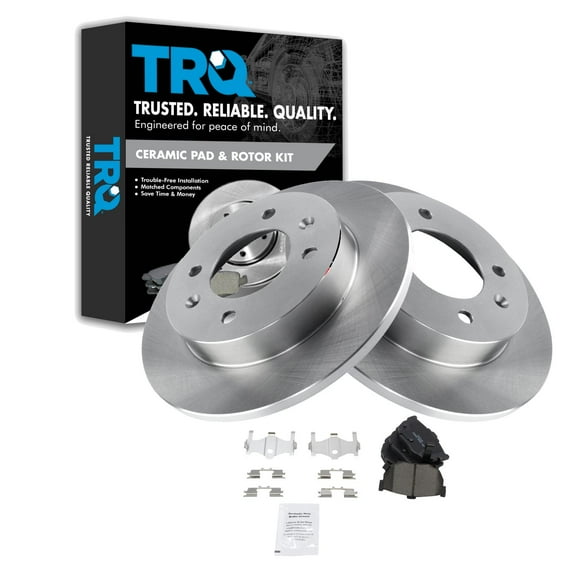 TRQ Rear Premium Posi Ceramic Disc Brake Pad & Rotor Kit Fits Select Hyundai
