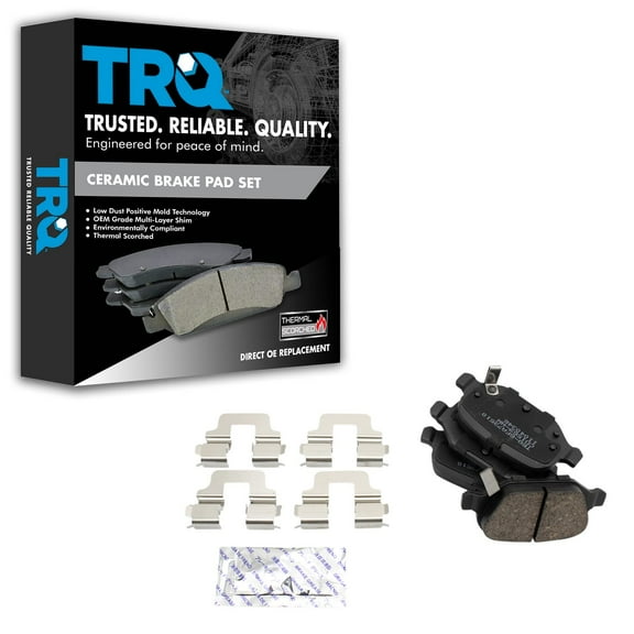TRQ Rear Premium Posi Ceramic Disc Brake Pad Set for Fiat 500 New BFA73510