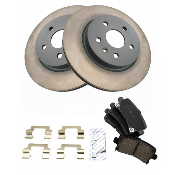 TRQ Rear Premium Posi Ceramic Disc Brake Pads & Rotor Kit Fits Select GM