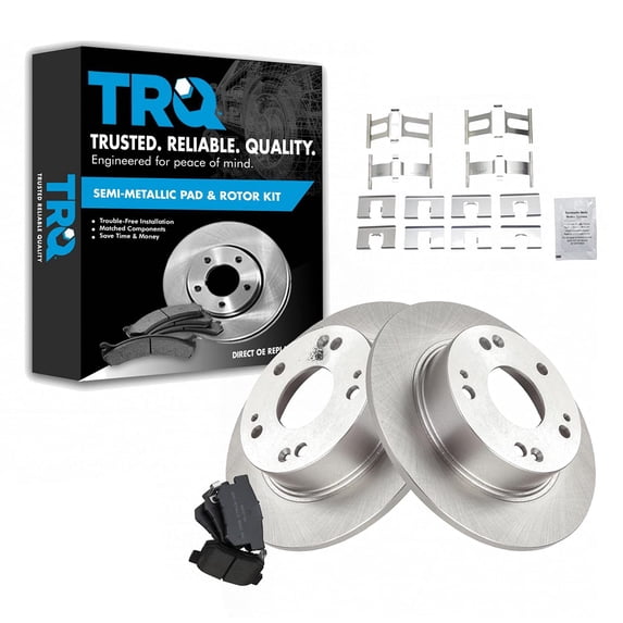 TRQ Rear Premium Semi Metallic Brake Pad & Rotor Kit w/Chemicals for Accord TSX BKA15485 Fits select: 2003-2004 HONDA ACCORD, 2005-2007 HONDA ACCORD EX
