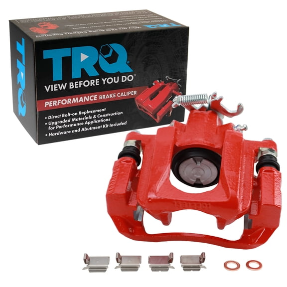 TRQ Rear Right Brake Caliper w/Bracket Performance Red Passenger Side Compatible with 2008-2016 Chrysler Town & Country Dodge Grand Caravan 2012-2015 Ram C/V 2009-2014 Volkswagen Routan