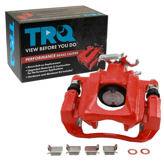 TRQ Rear Right Brake Caliper w/Bracket Performance Red Passenger Side Compatible with 2008-2016 Chrysler Town & Country Dodge Grand Caravan 2012-2015 Ram C/V 2009-2014 Volkswagen Routan