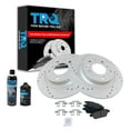 thumbnail image 1 of TRQ Rear Semi-Metallic Brake Pad & Performance Coated Rotor Kit w/Chemicals BKA17496, 1 of 5